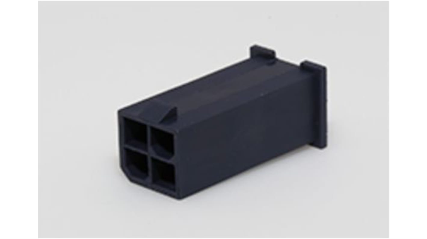 Boîtier de connecteur à sertir Femelle, 4 contacts sur 2 rangs, pas 4.2mm, Entrée latérale, série Mini-Fit