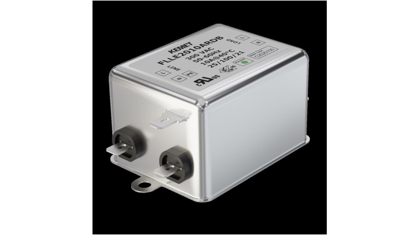 KEMET FLLE2-R EMV-Filter, 300 V ac/dc, 10A, Gehäusemontage, 1-phasig / 50-60Hz