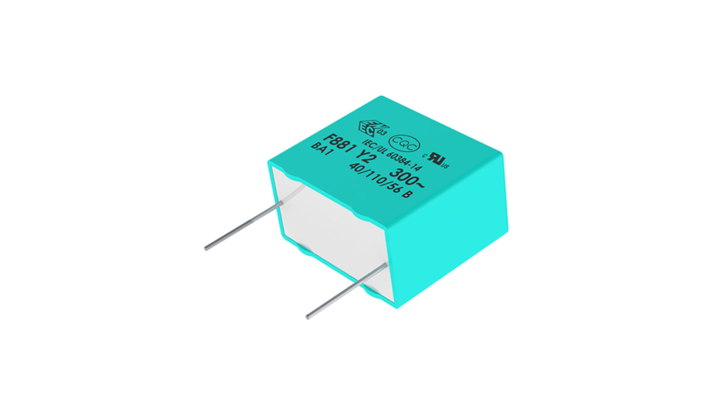 Condensador de polipropileno PP KEMET, 680nF, 10%, 310V ac, Montaje en orificio pasante