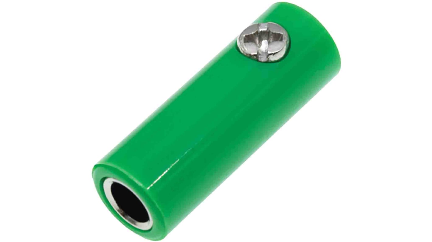 Conector banana hembra Hembra, 32A, 30V, Contacto Níquel, Verde