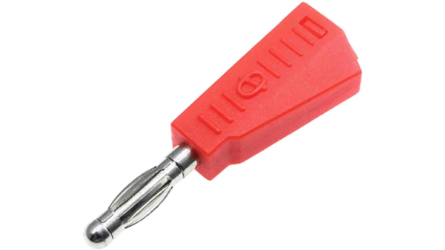 Conector banana Macho, 19A, 30V, Contacto Níquel, Rojo