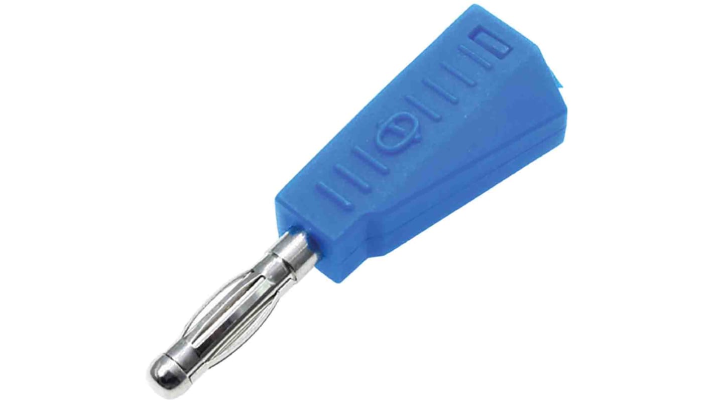 Conector banana Macho, 19A, 30V, Contacto Níquel, Azul