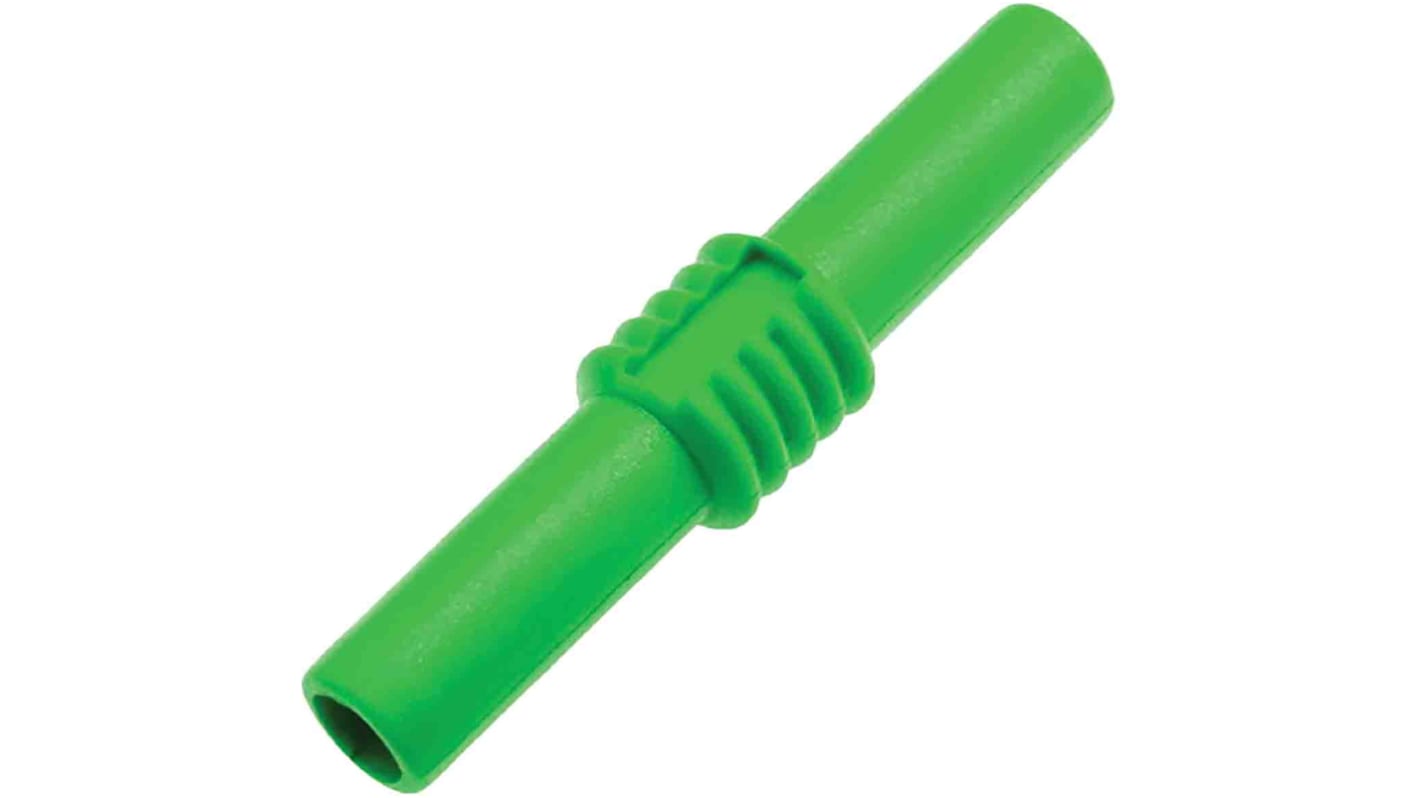 RS PRO Green, Female Banana Coupler With Brass contacts and Nickel Plated