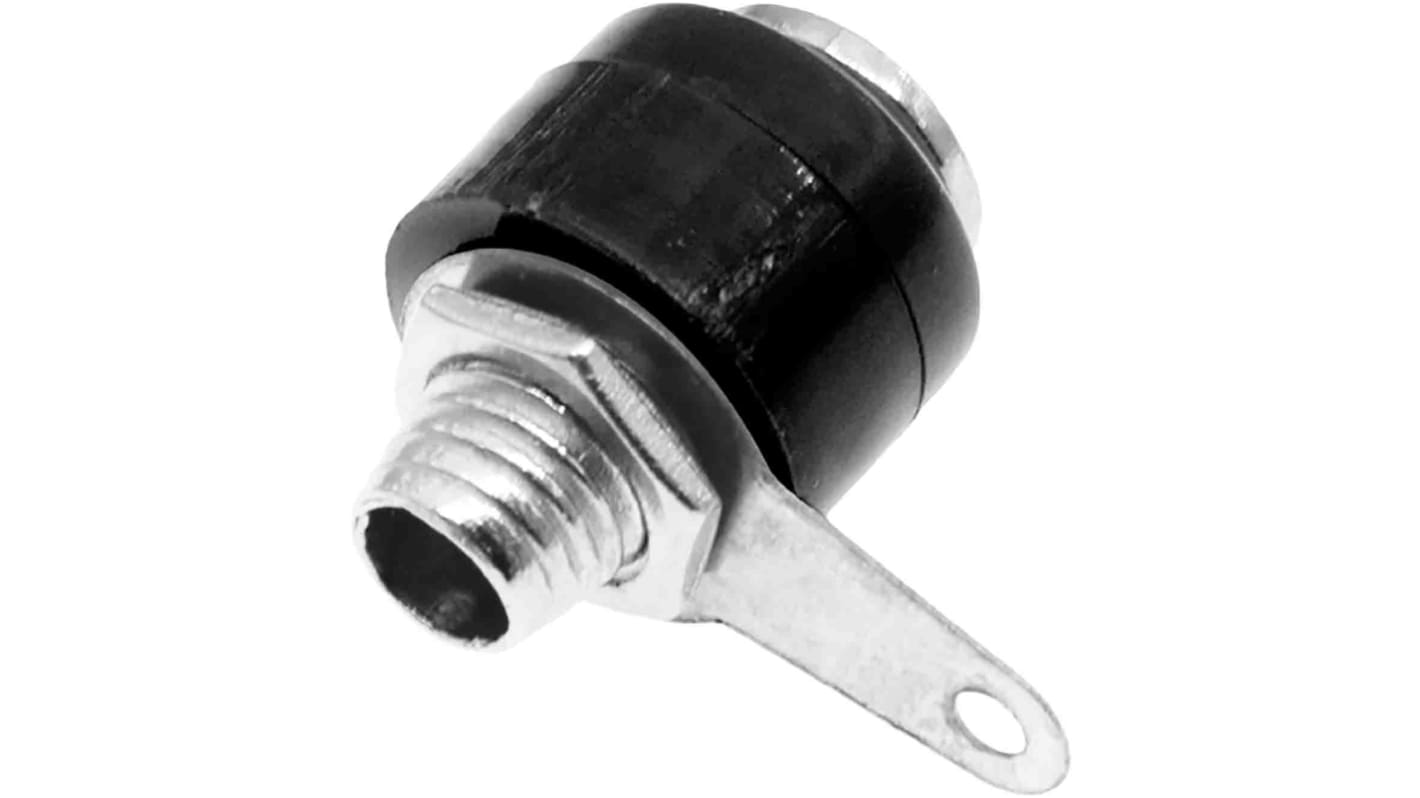 Conector banana hembra Hembra, 19A, 30V, Contacto Níquel, Negro