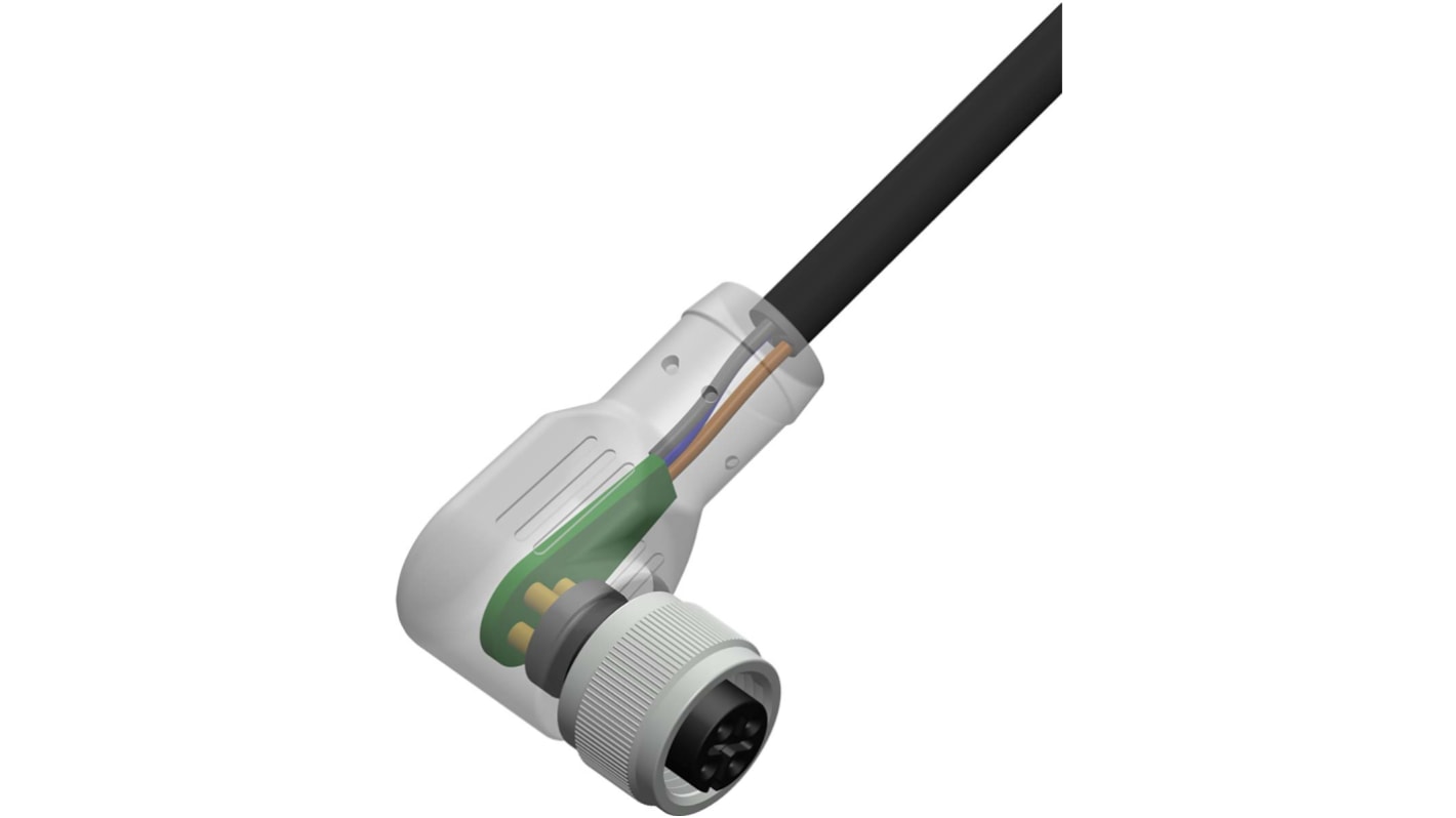 Cable de conexión RS PRO, con. A M12 Hembra, 4 polos, con. B Sin terminación, long. 2m, 30 V, 4 A, IP67