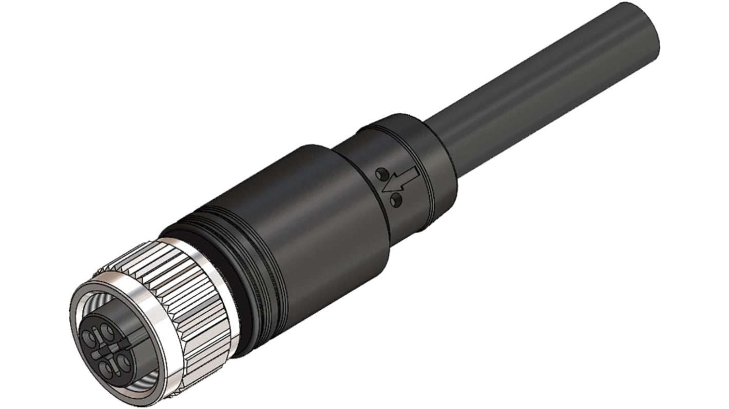 RS PRO Straight Female 4 way M12 to Unterminated Sensor Actuator Cable, 2m