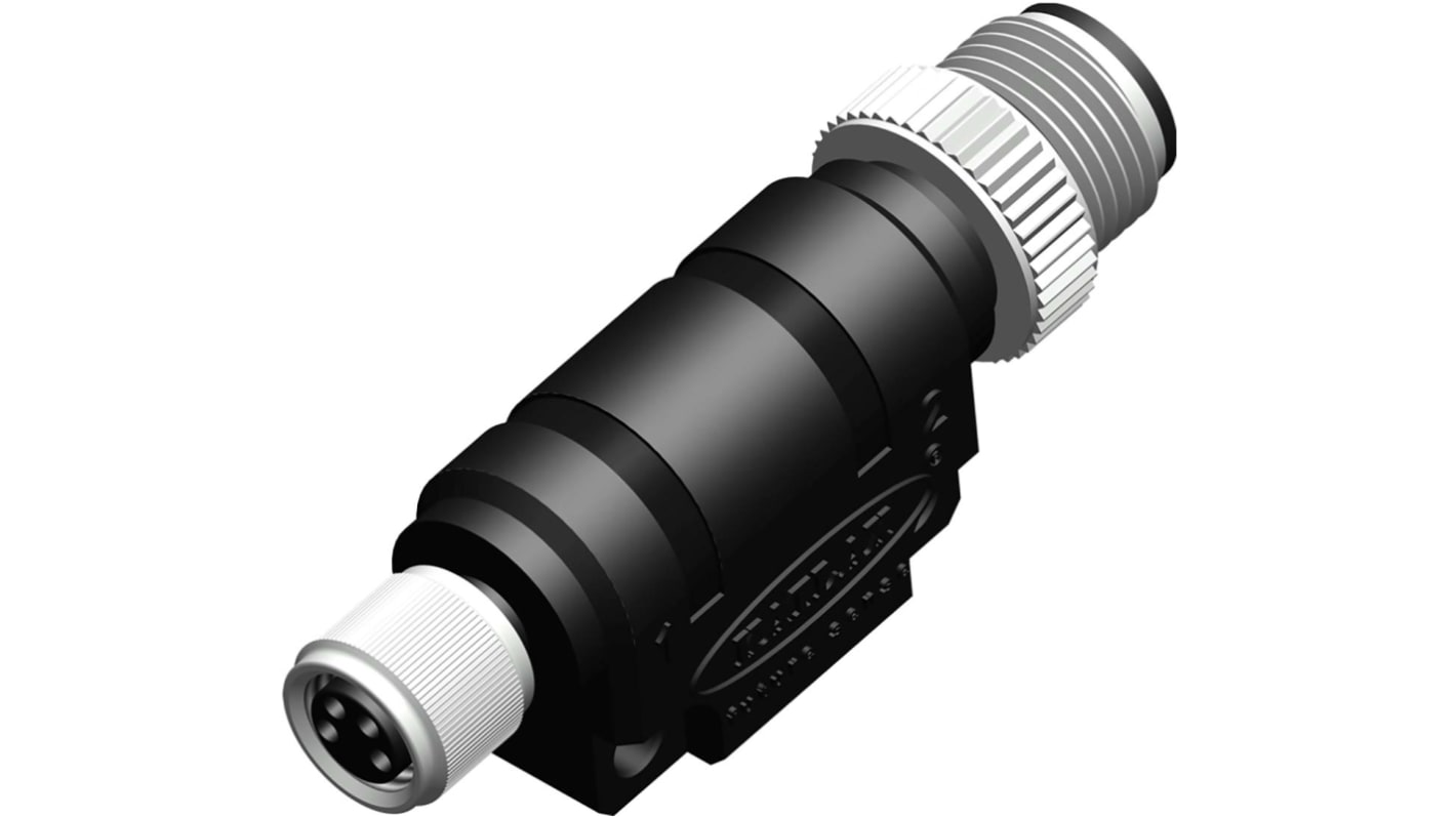 Adaptador conector circular RS PRO, de extremo M12 Macho de 4 contactos, a extremo M8 Hembra de 4 contactos