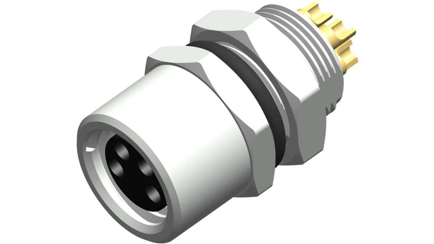 Conector circular RS PRO hembra de 4 vías hembra, Montaje en Panel, IP67