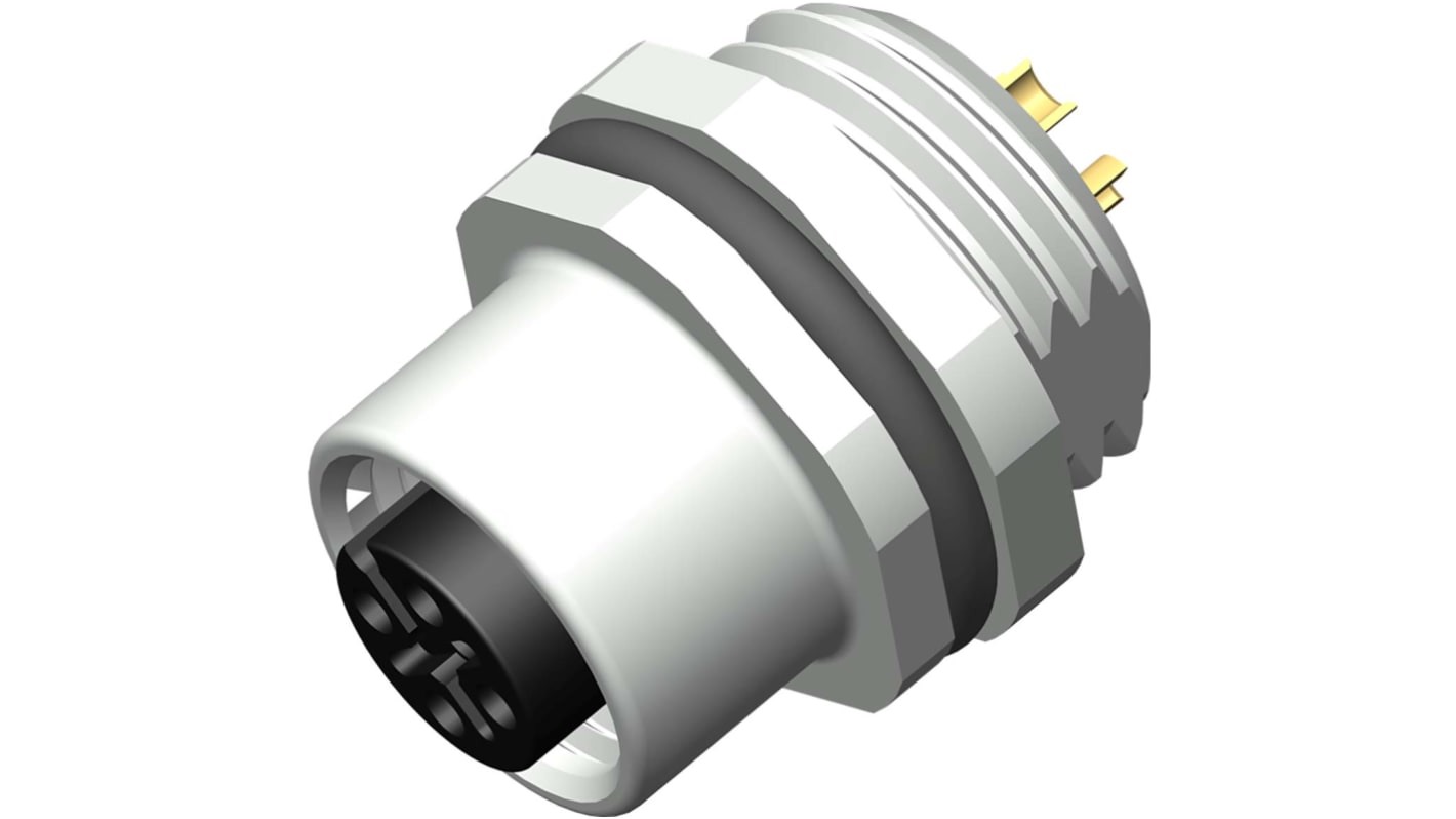 Conector circular RS PRO hembra de 4 vías hembra, Montaje frontal, IP67