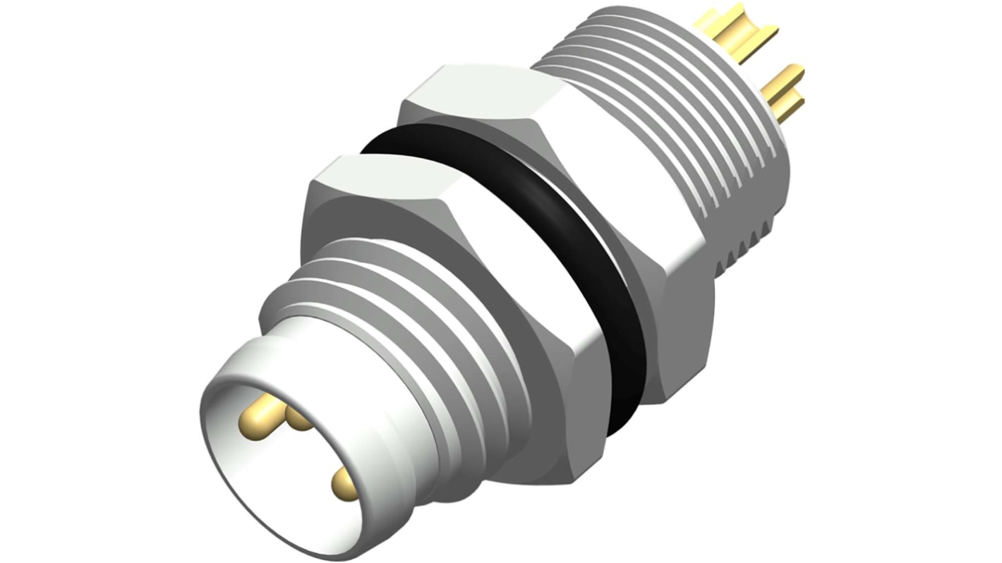 Connettore circolare RS PRO, maschio, M8, 3 poli, Montaggio a pannello