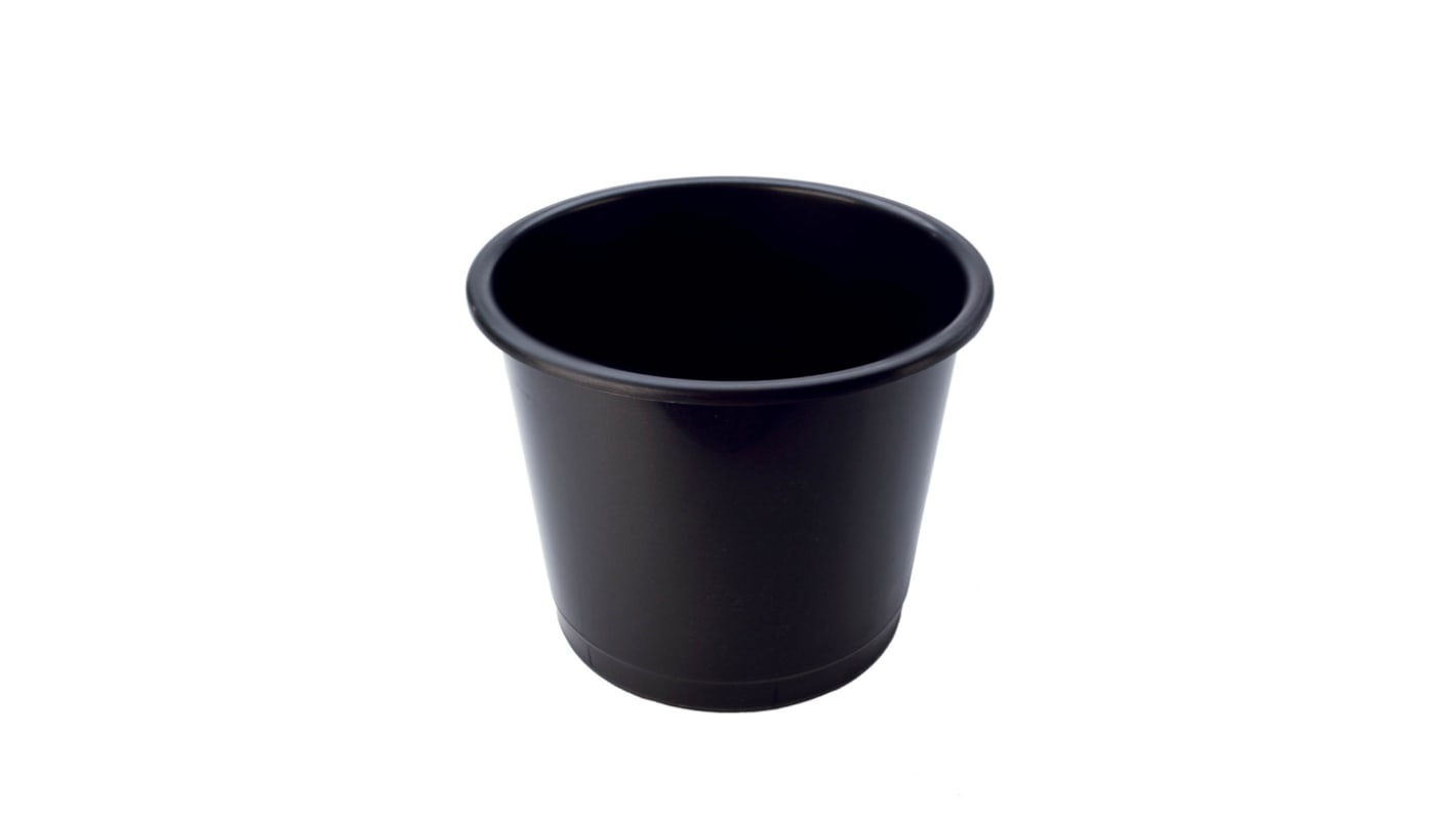 Deflecto Value 14L Black Plastic Waste Bin