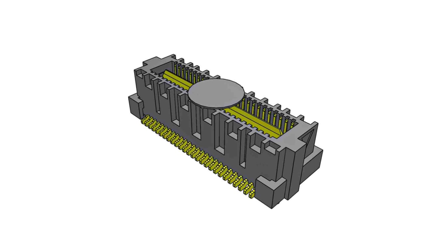 Samtec ASP Series Straight Surface Mount PCB Header, 52 Contact(s), 0.64mm Pitch, 2 Row(s), Shrouded