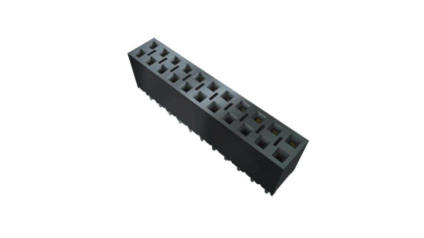 Samtec BCS Series Right Angle PCB Socket, 24-Contact, 2-Row, 2.54mm Pitch, Through Hole Termination