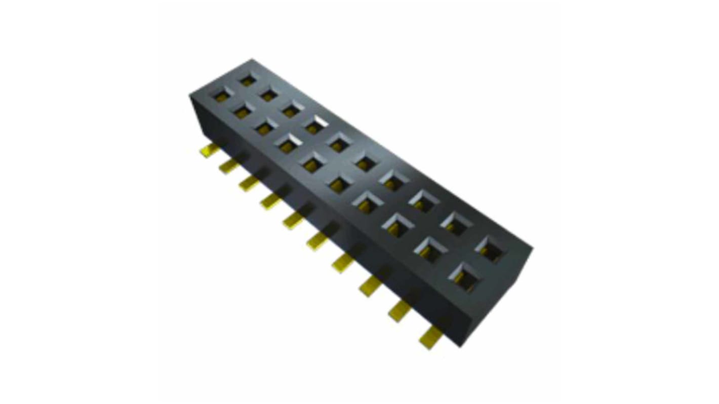Samtec CLP Series Straight Surface Mount PCB Socket, 10-Contact, 2-Row, 1.27mm Pitch, Solder Termination