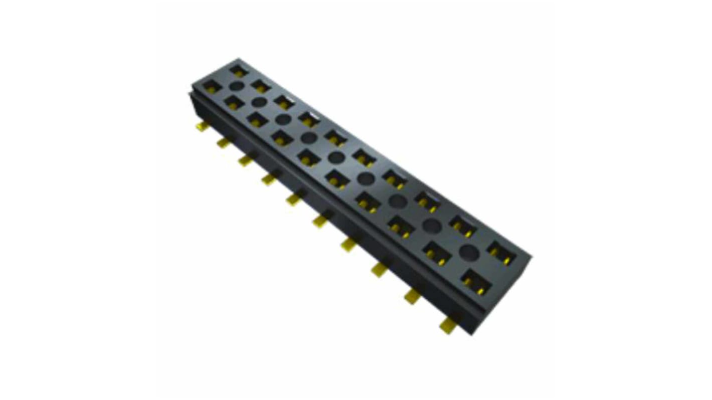 Samtec CLP Series Straight Surface Mount PCB Socket, 6-Contact, 2-Row, 2mm Pitch, Solder Termination