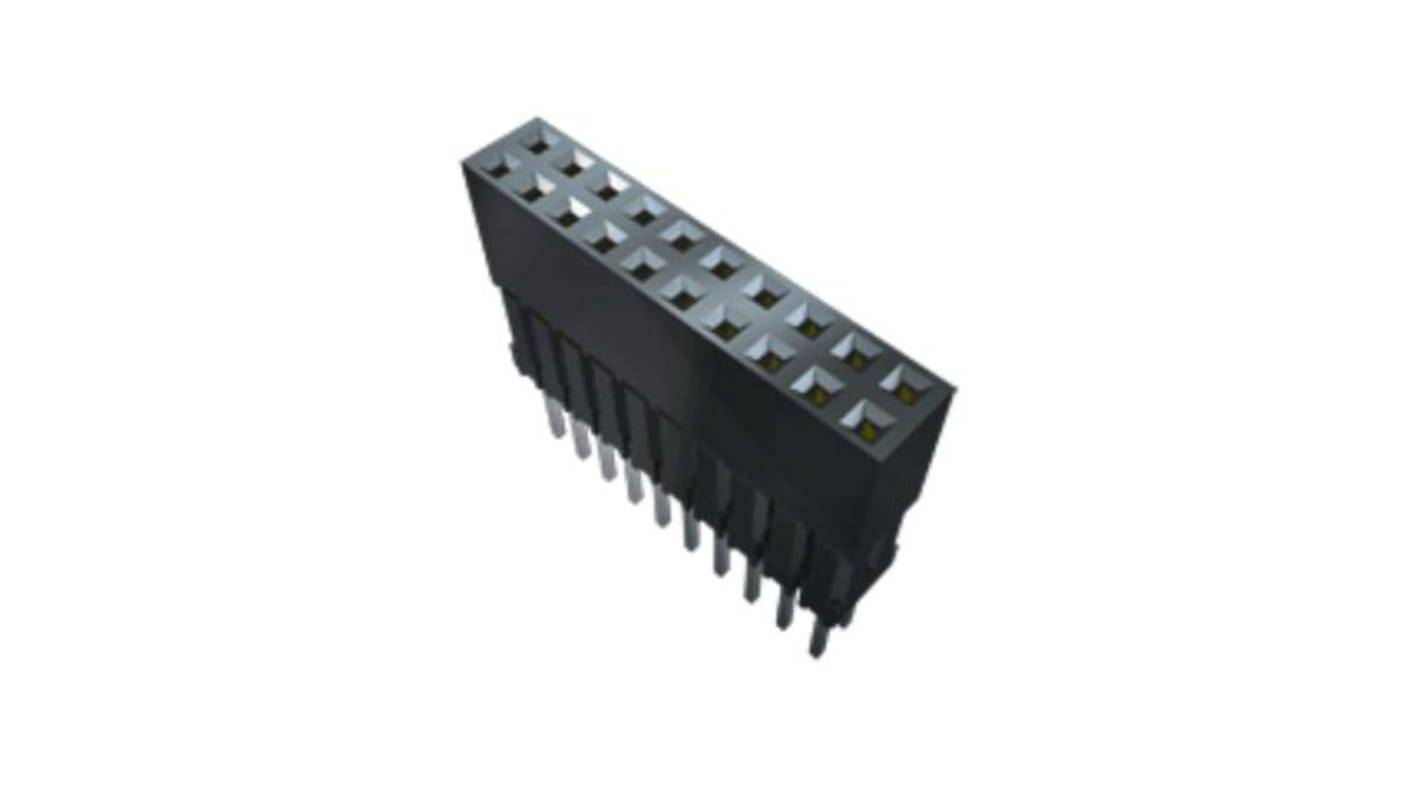 Samtec ESQ Series Vertical Through Hole Mount PCB Socket, 4-Contact, 2-Row, 2.54mm Pitch