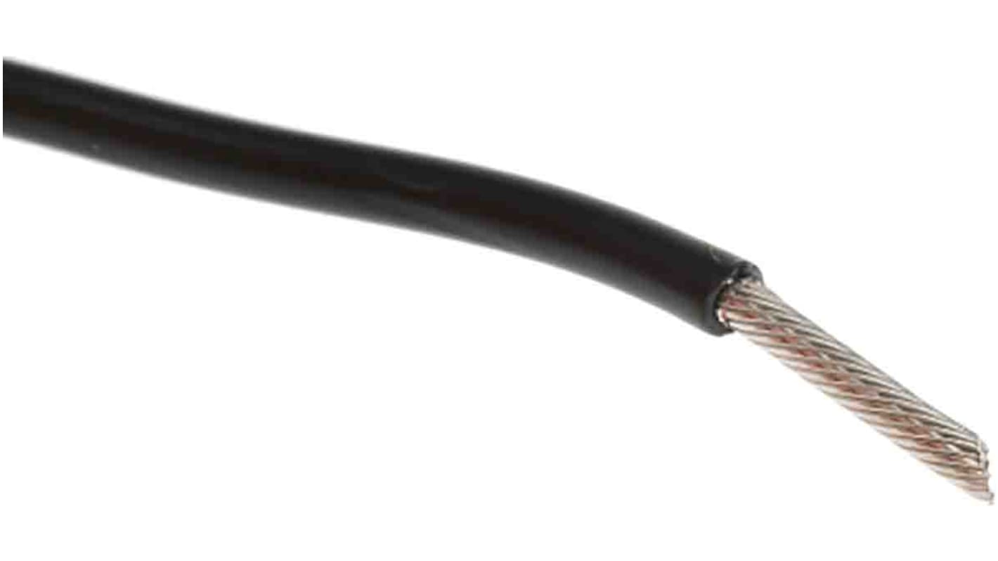 RS PRO Black 1.32 mm² Hook Up Wire, 16 AWG, 1C, 30.5m, PVC Insulation