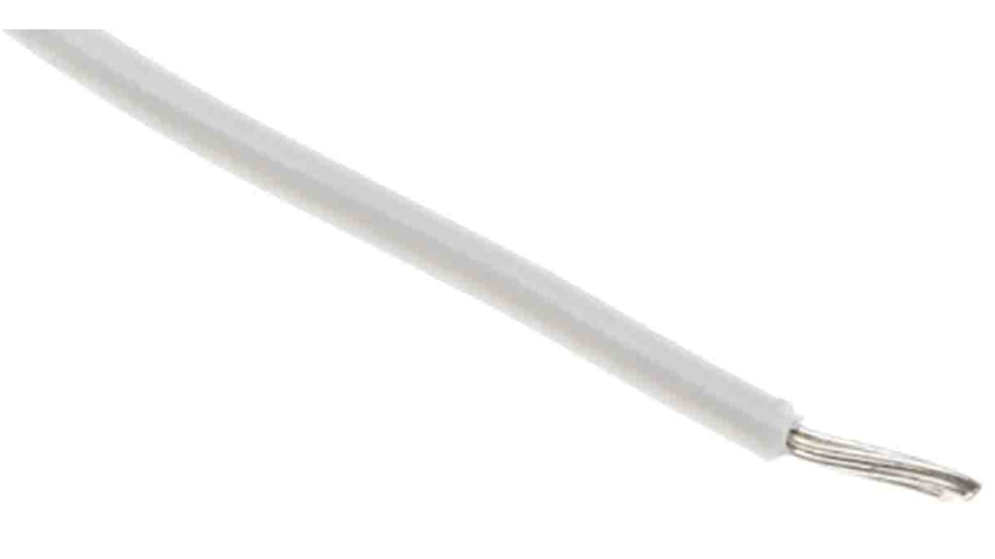Cable de conexión RS PRO, área transversal 1,32 mm² Filamentos del Núcleo 1C Blanco, 300 V, long. 305m, 16 AWG