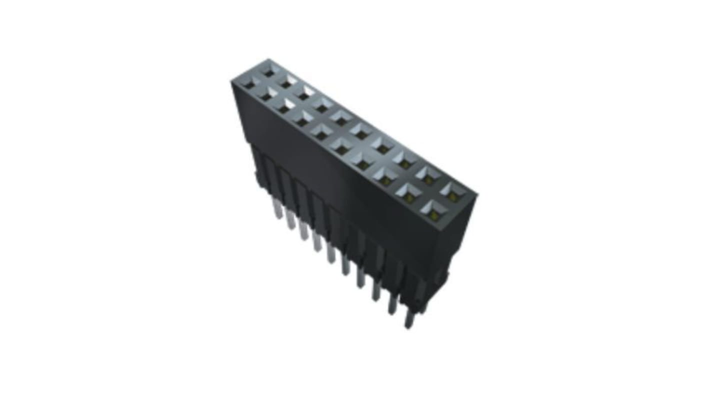 Conector hembra para PCB Samtec serie ESQ, de 9 vías en 3 filas, paso 2.54mm, Montaje en orificio pasante