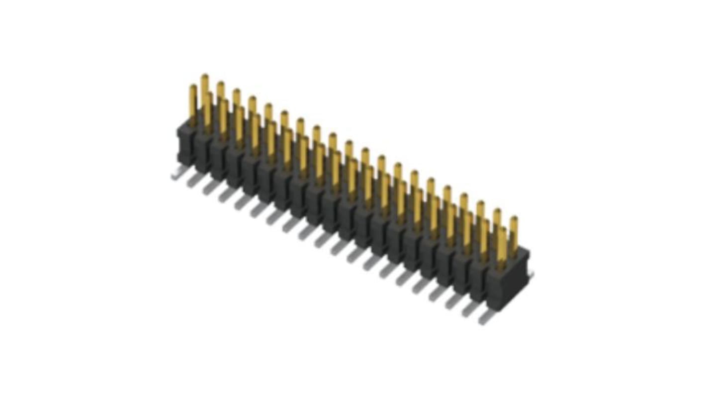 Samtec FTSH Series Right Angle Pin Header, 20 Contact(s), 1.27mm Pitch, 2 Row(s), Unshrouded