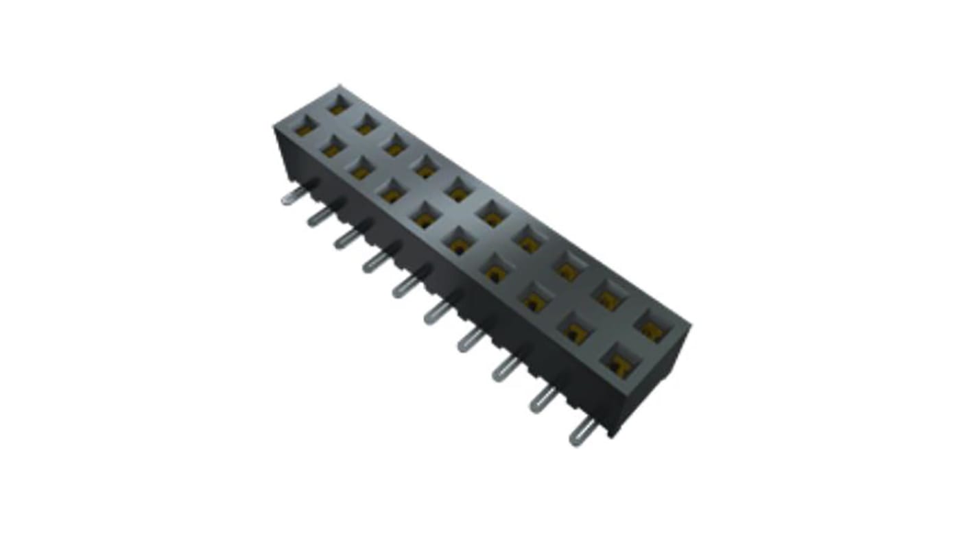 Conector hembra para PCB Samtec serie SMM, de 16 vías en 2 filas, paso 2mm, Montaje Superficial, para soldar