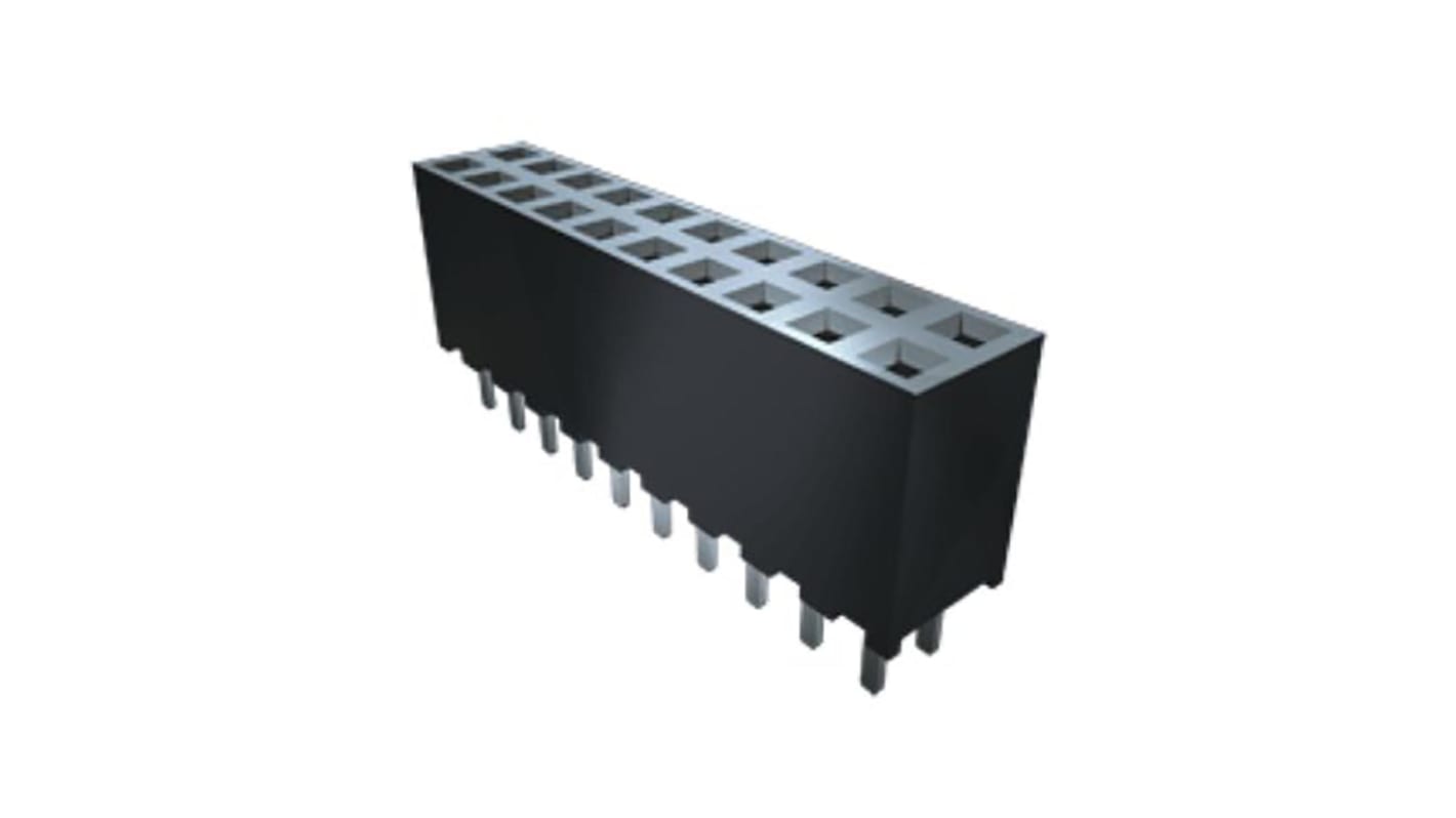 Samtec SQW Series Straight Surface Mount PCB Socket, 24-Contact, 2-Row, 2mm Pitch, Solder Termination