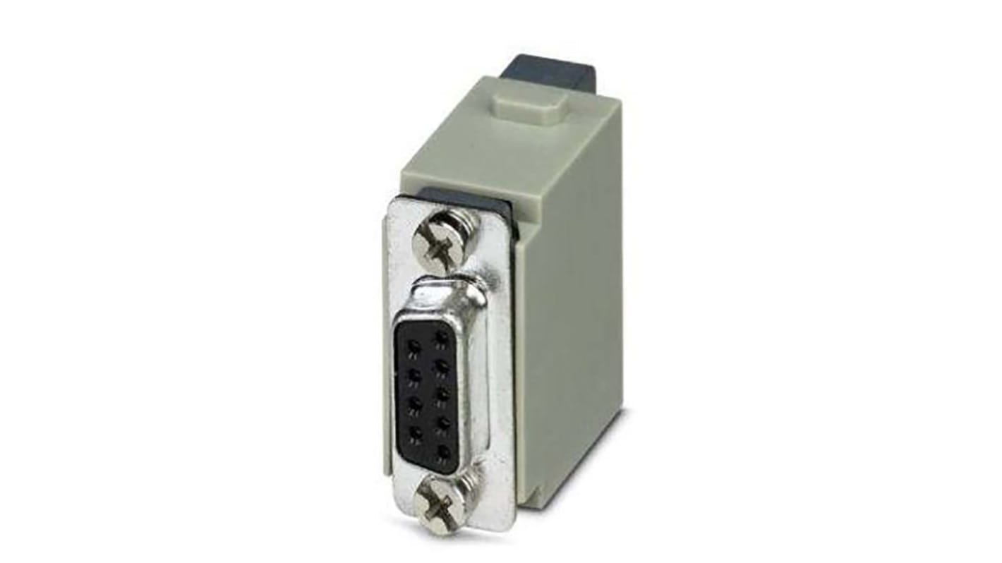 Phoenix Contact Heavy Duty Power Connector Module, 1A, Female, HC-M-DSUB-U Series, 9 Contacts