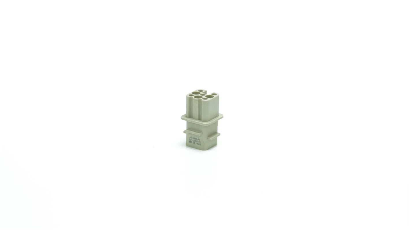 RS PRO Heavy Duty Power Connector Insert, 10A, Female, 8 Contacts