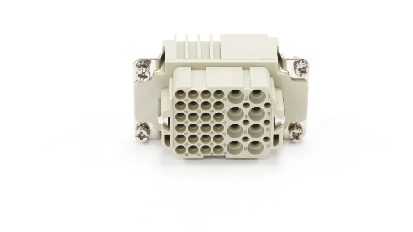 RS PRO Heavy Duty Power Connector Insert, 10 → 16A, Female, 8 → 24 Contacts