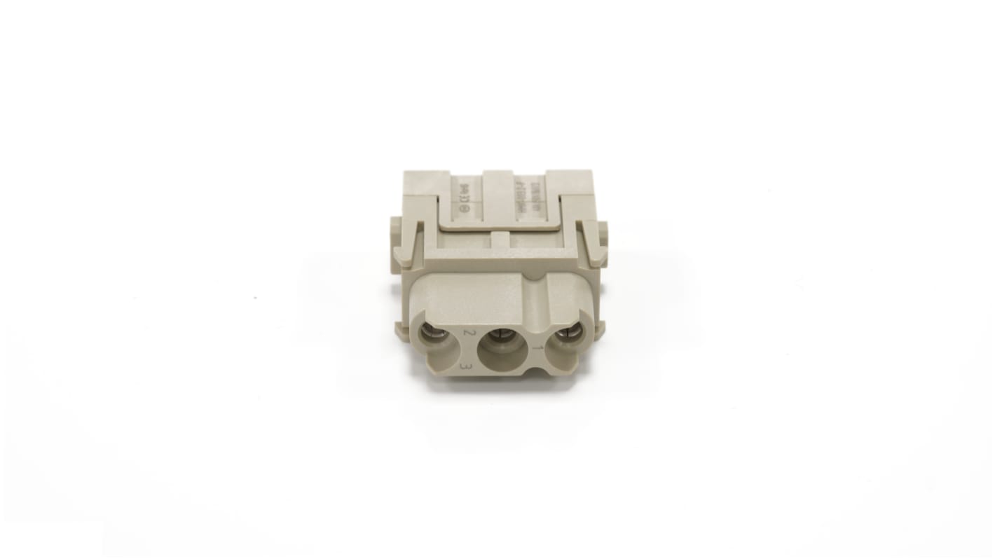 RS PRO Heavy Duty Power Connector Insert, 40A, Female, 3 Contacts