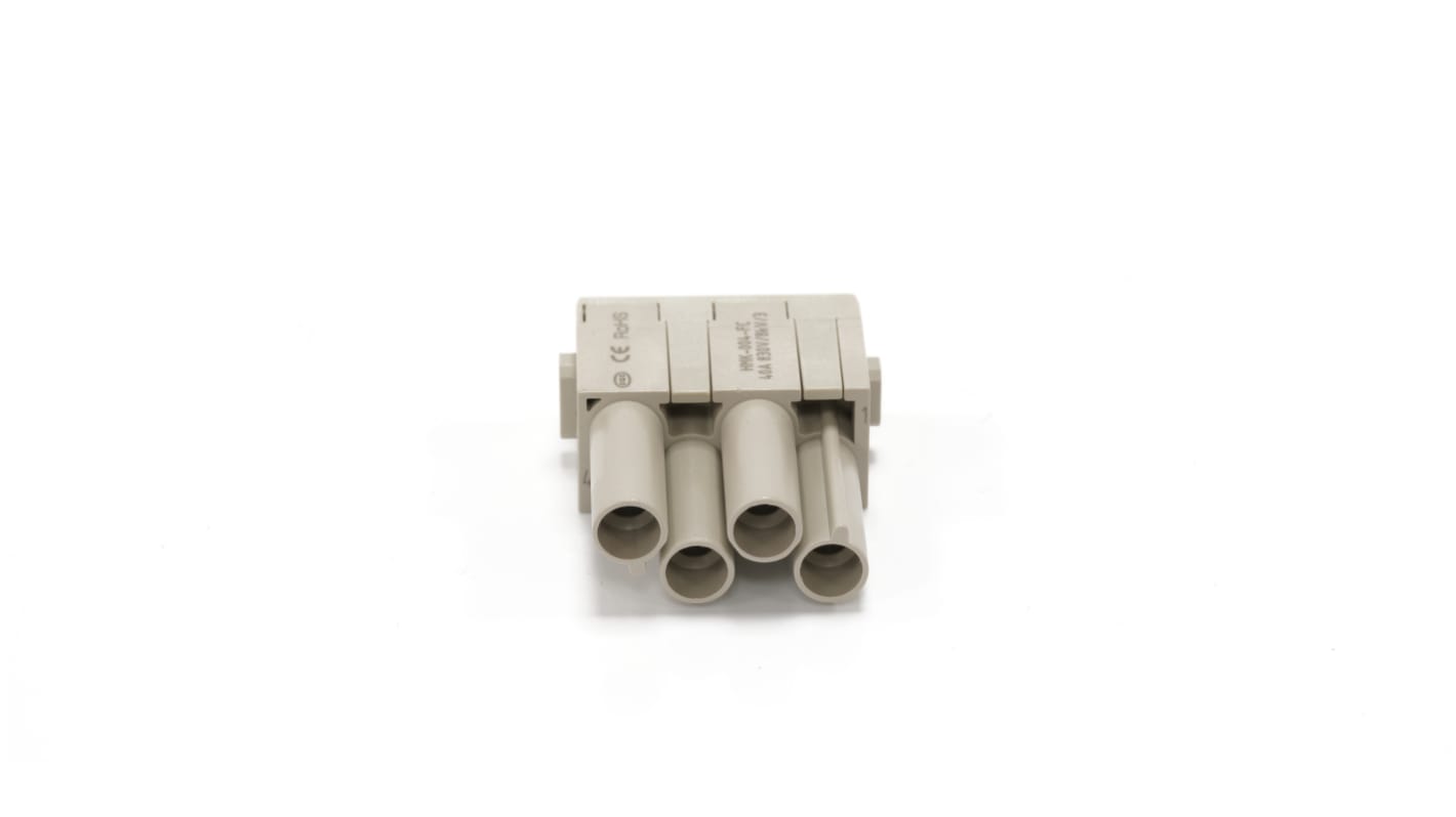 RS PRO Heavy Duty Power Connector Insert, 40A, Female, 4 Contacts