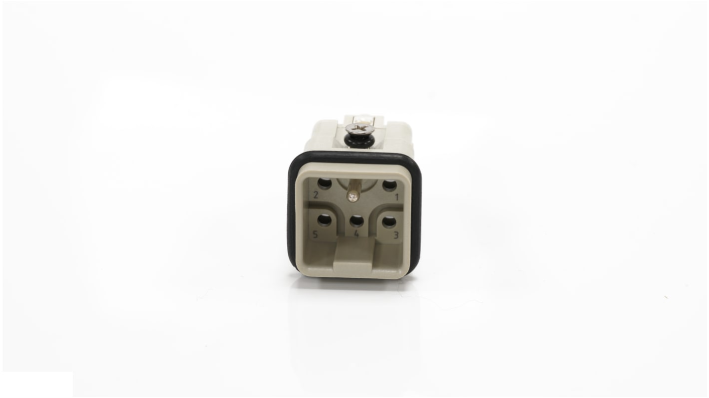 RS PRO Heavy Duty Power Connector Insert, 16A, Male, 5 Contacts