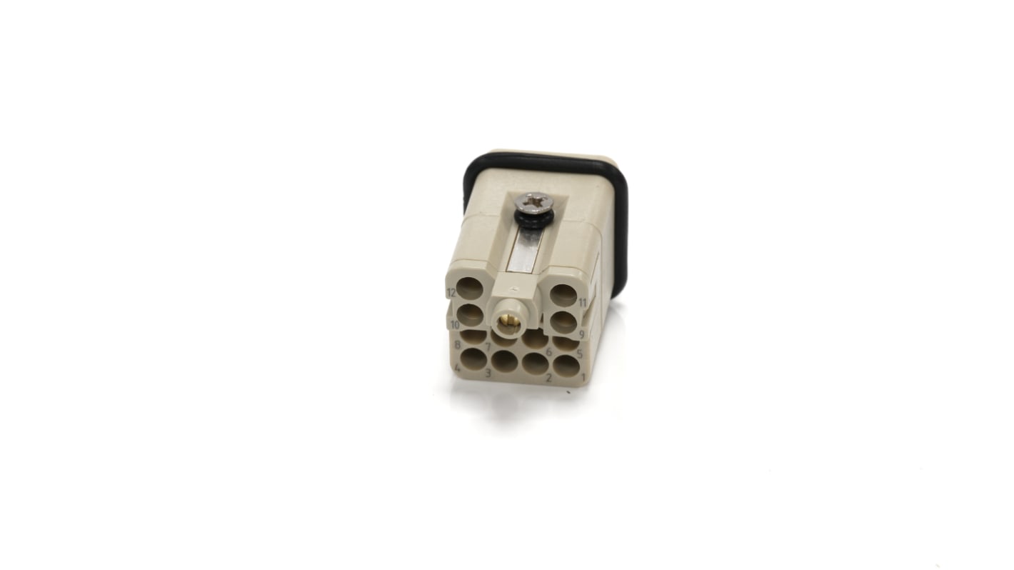 RS PRO Heavy Duty Power Connector Insert, 10A, Male, 12 Contacts