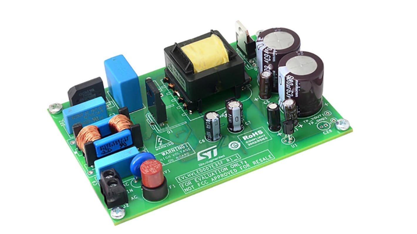 STMicroelectronics EVLHVLED007W35F, 35W LED driver LED Driver Evaluation Board for HVLED007 for Safe operation in