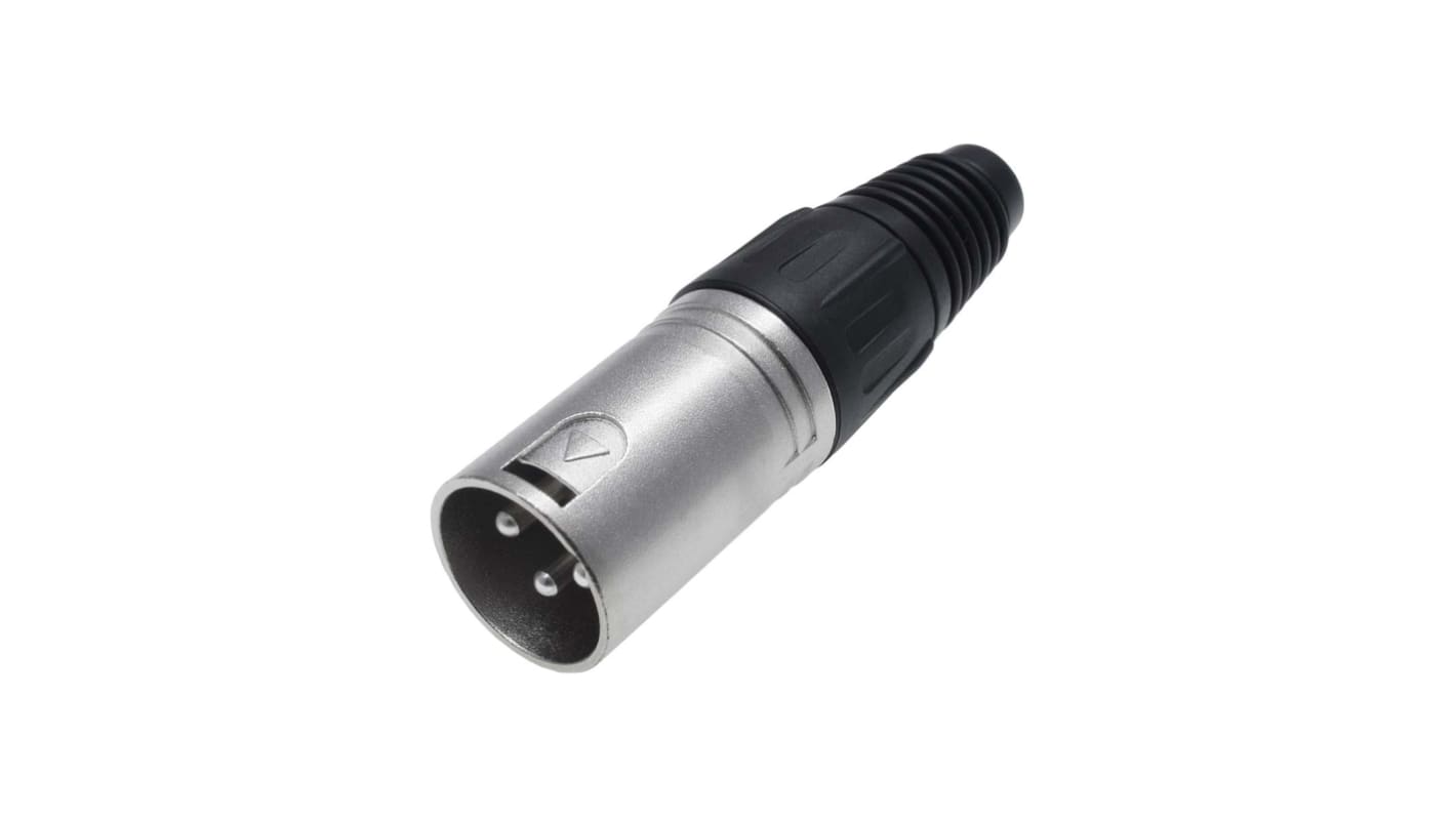 Conector XLR Macho Recto de 3 pines RS PRO revestidos de Plata, 7A, Montaje de Cable