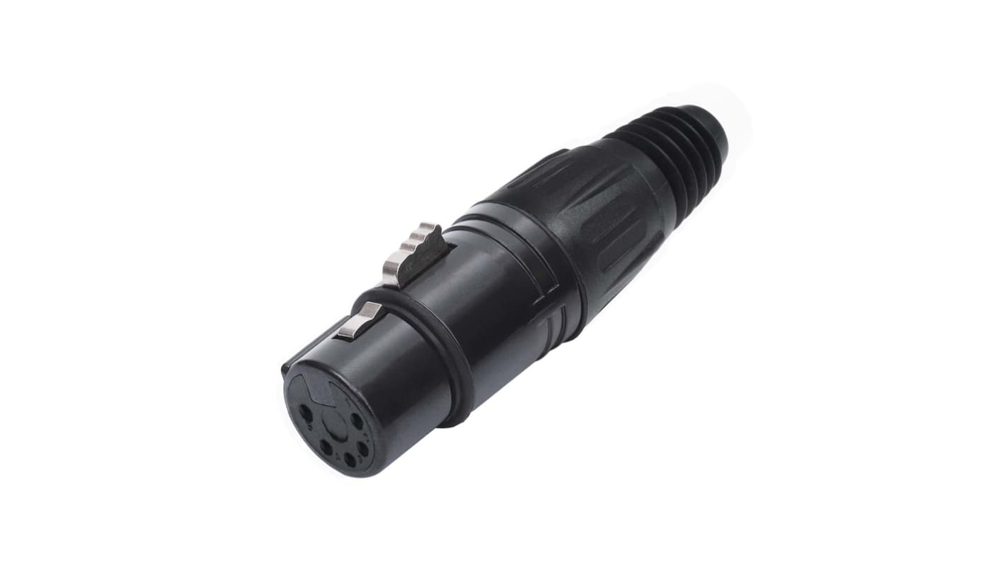 Conector XLR Hembra Recto de 5 pines RS PRO revestidos de Plata, 7A, Montaje de Cable