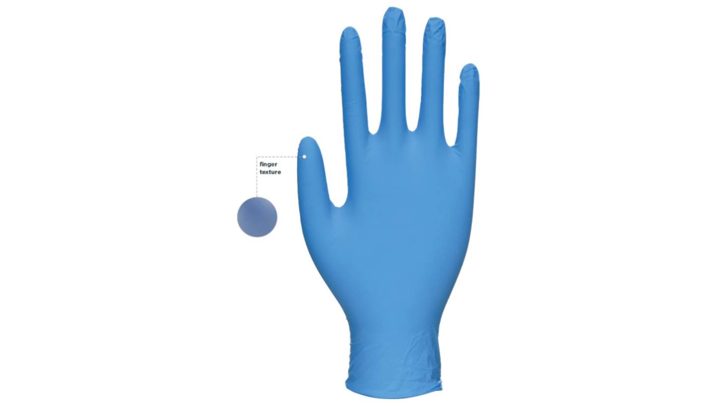 Unigloves Blue Powder-Free Disposable Gloves, Size 7, Small, 100 per Pack