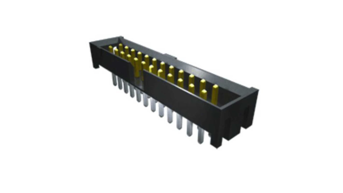 Samtec STMM Series Vertical Through Hole PCB Header, 10 Contact(s), 2.0mm Pitch, 2 Row(s), Shrouded