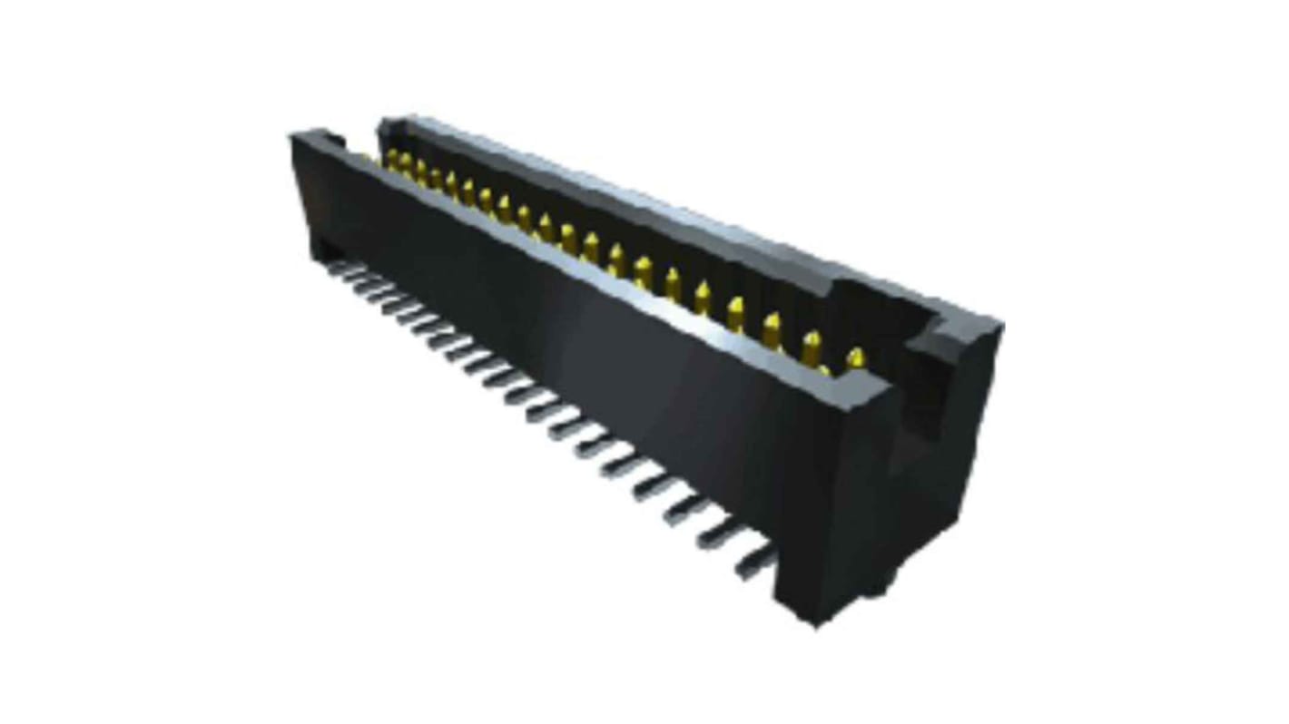 Samtec TFM Series Right Angle PCB Header, 40 Contact(s), 1.27mm Pitch, 2 Row(s), Shrouded