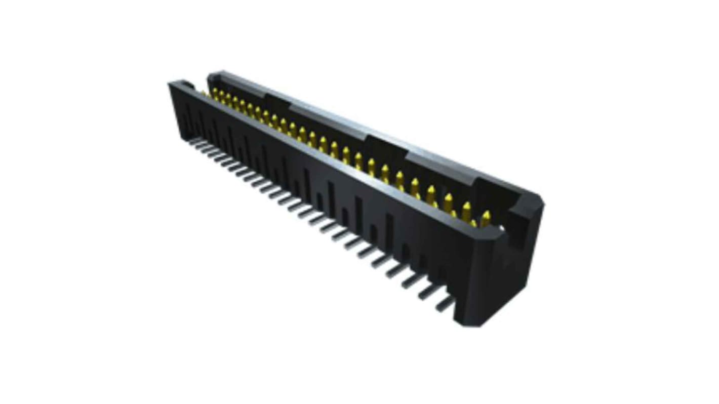 Samtec TFML Series Right Angle PCB Header, 10 Contact(s), 1.27mm Pitch, 2 Row(s), Shrouded