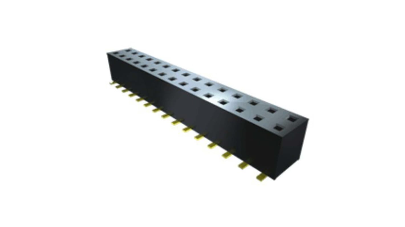 Samtec TLE Series Right Angle Surface Mount PCB Socket, 24-Contact, 2-Row, 2mm Pitch, Solder Termination