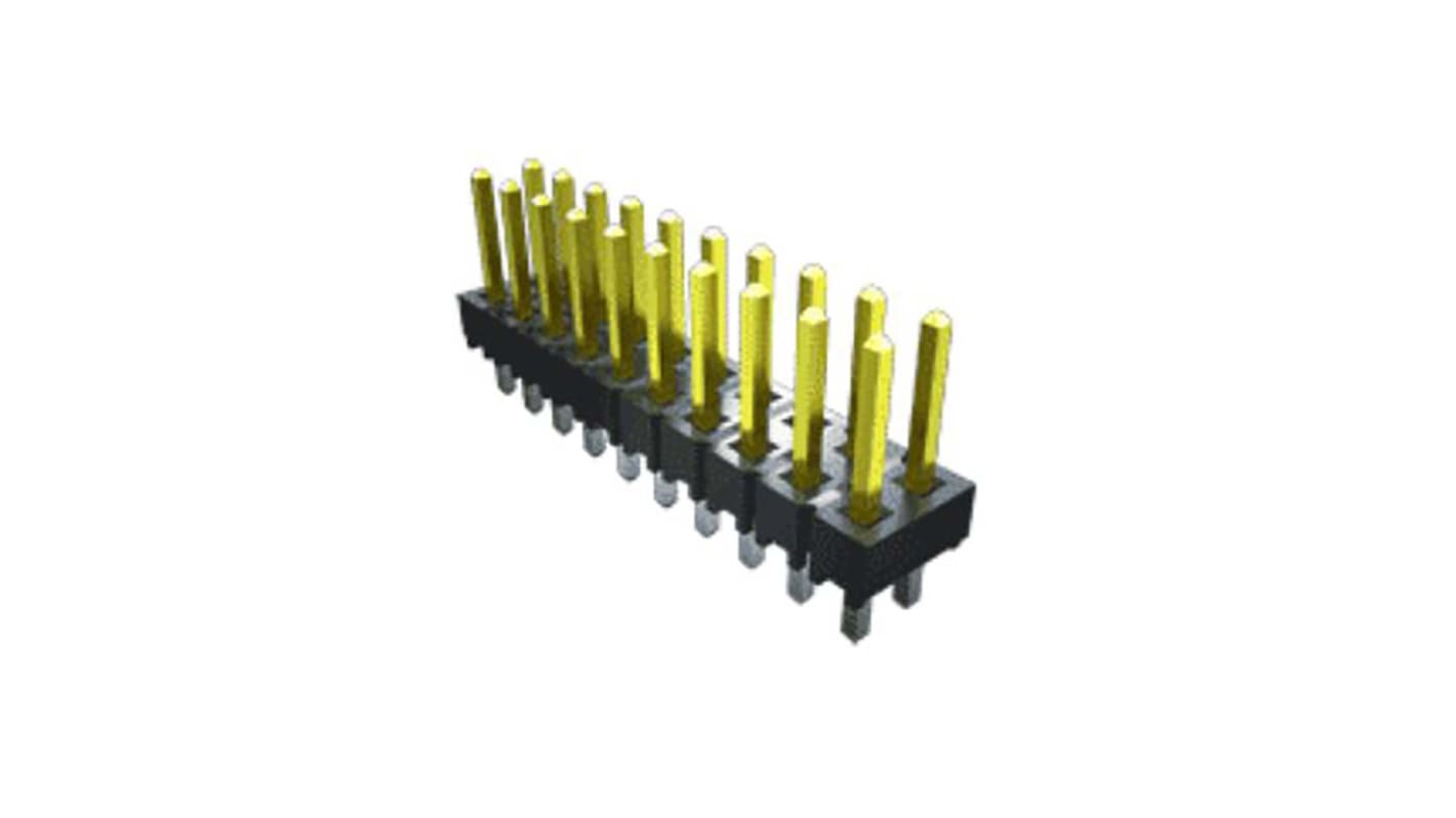 Samtec TSW Series Right Angle Pin Header, 2 Contact(s), 2.54mm Pitch, 2 Row(s), Unshrouded