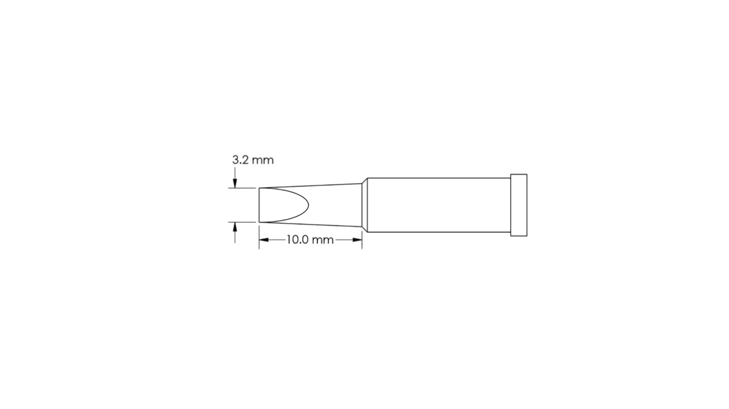 Punta saldatore Metcal GT4-CH0032S, serie GT4, 3,2 x 10 mm, forma: Scalpello