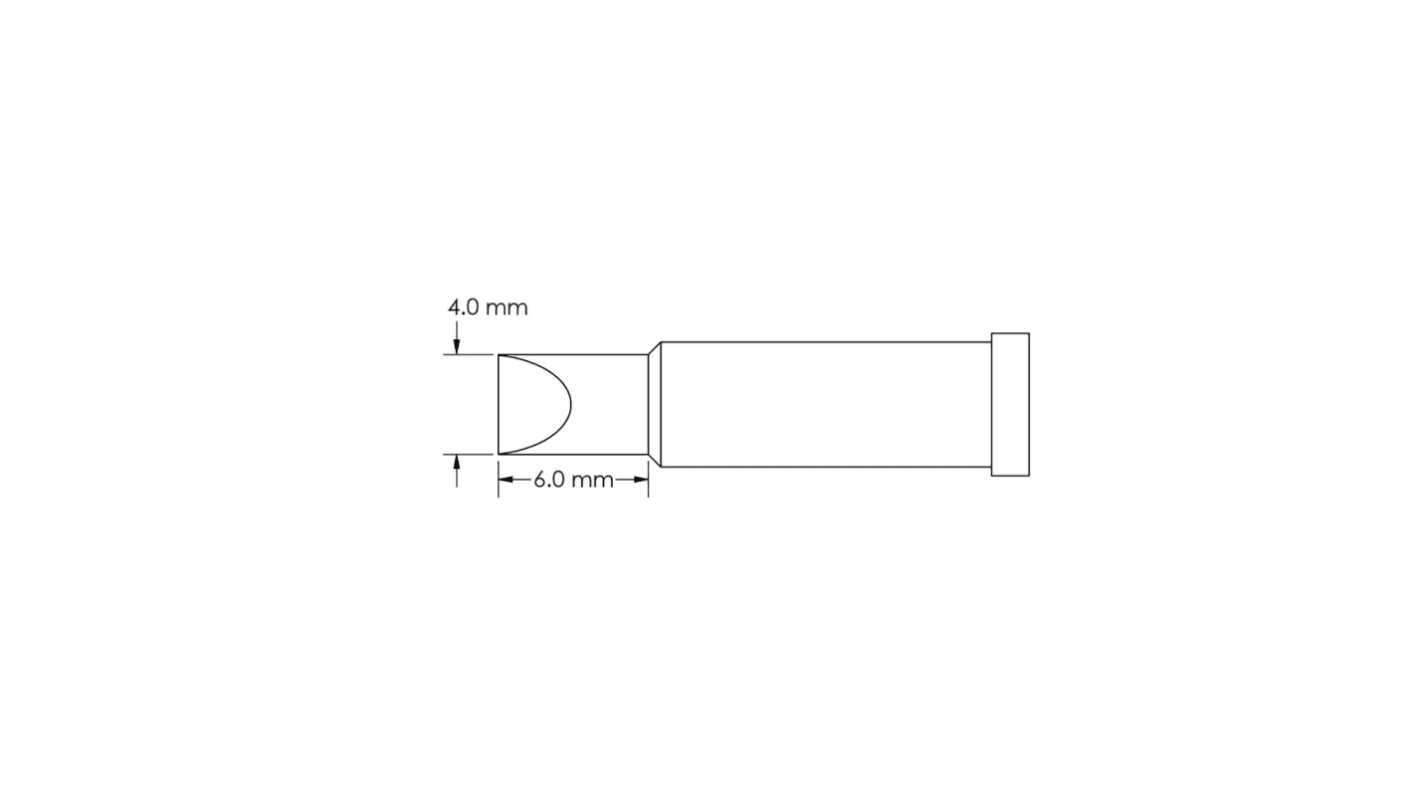 Punta de soldadura tipo Cincel Metcal, serie GT4 mod. GT4-CH0040P, punta de 4,0 x 6 mm, para usar con Soldador