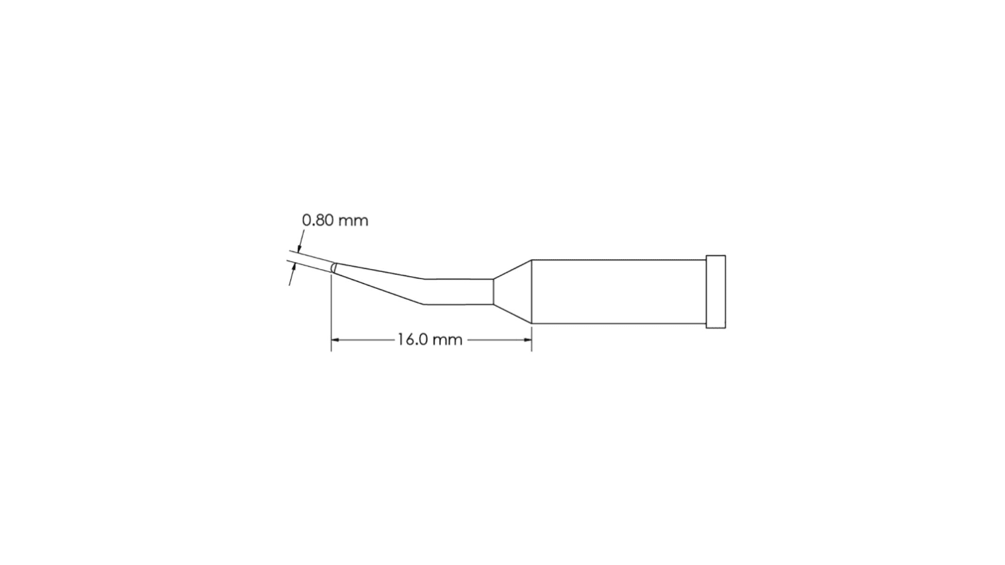 Metcal GT4-CN1608R 0.8 x 16 mm Conical Soldering Iron Tip for use with Soldering Iron