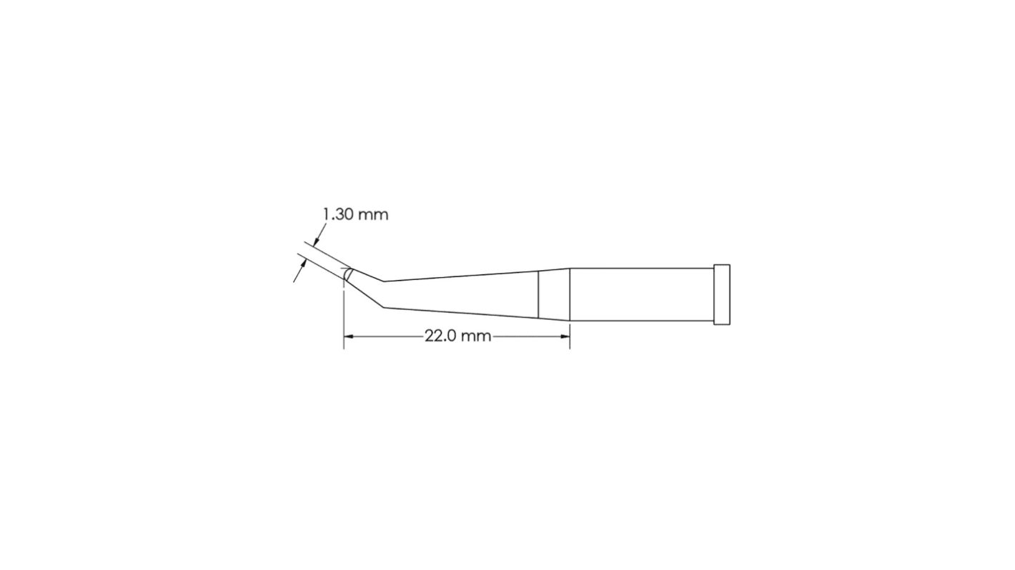 Metcal / GT4-CN2213R Lötspitze 1,3 x 22 mm konisch GT4 für Lötkolben