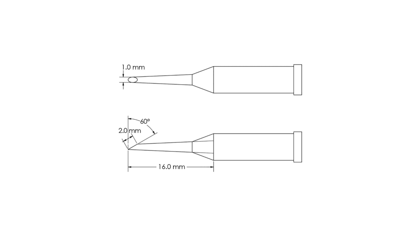 Panne de fer à souder GT4-HF6010S Metcal, Sabot, série GT4, 1 x 16 mm, pour Fer à souder