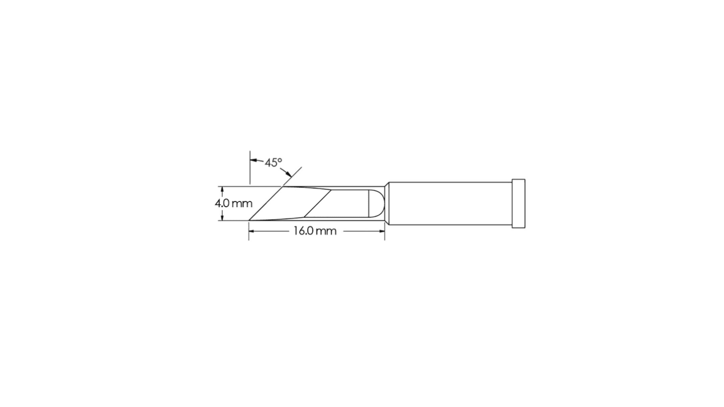 Punta de soldadura tipo Cuchillo Metcal, serie GT4 mod. GT4-KN0040S, punta de 4,0 x 16 mm, para usar con Soldador