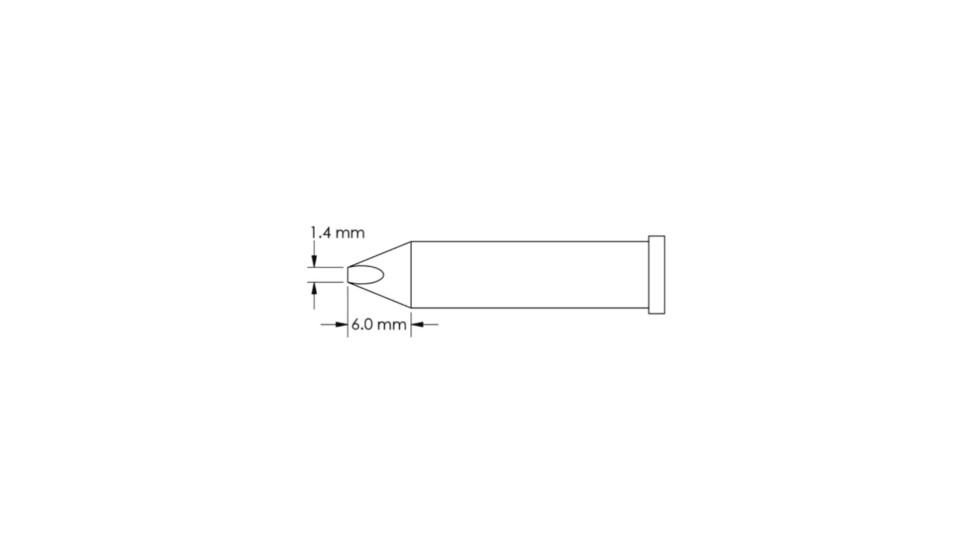 Punta saldatore Metcal GT6-CH0014P, serie GT6, 1,4 x 6 mm, forma: Scalpello