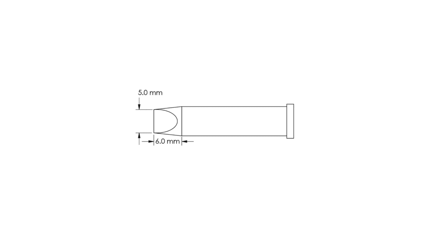 Panne de fer à souder GT6-CH0050P Metcal, Ciseau, série GT6, 5 x 6 mm, pour Fer à souder